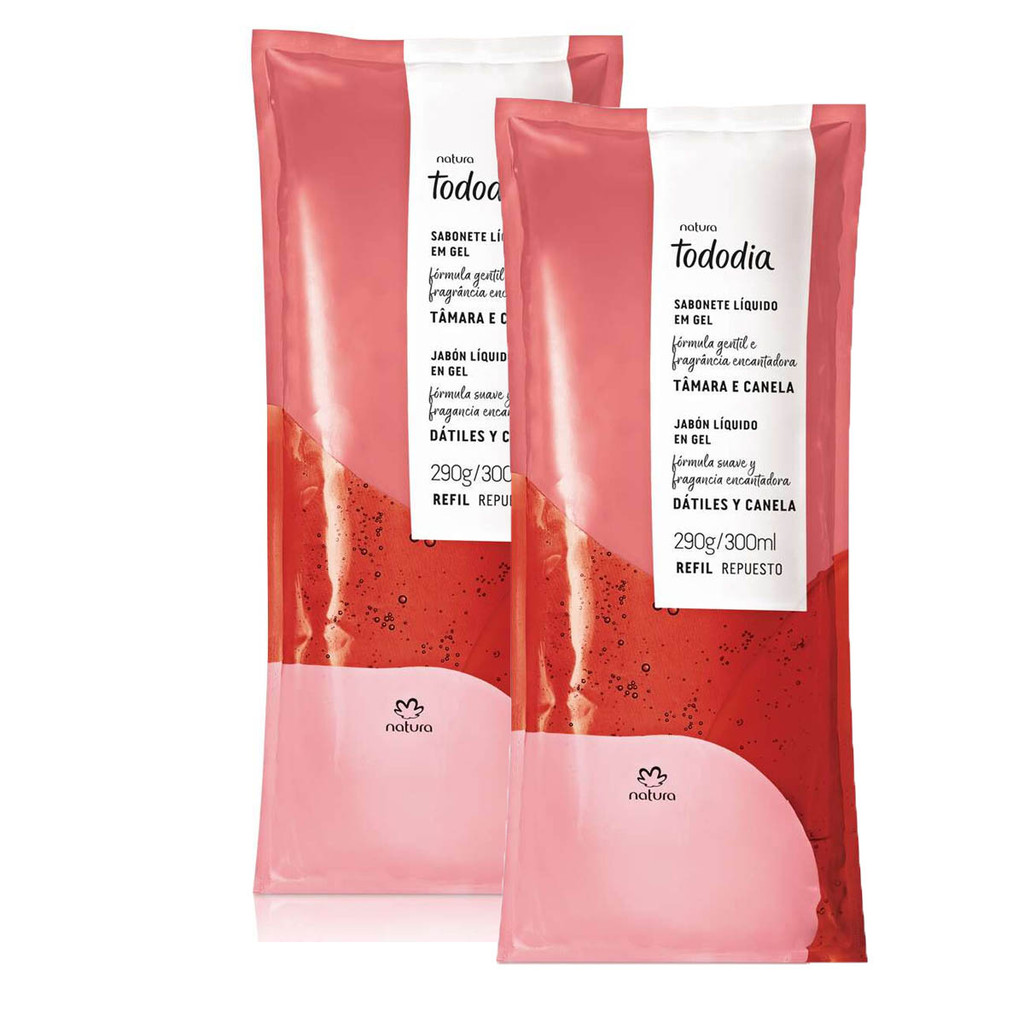 Kit Refil Sabonete Líquido Natura Tododia Tamara E Canela 300Ml - 2 Unidades
