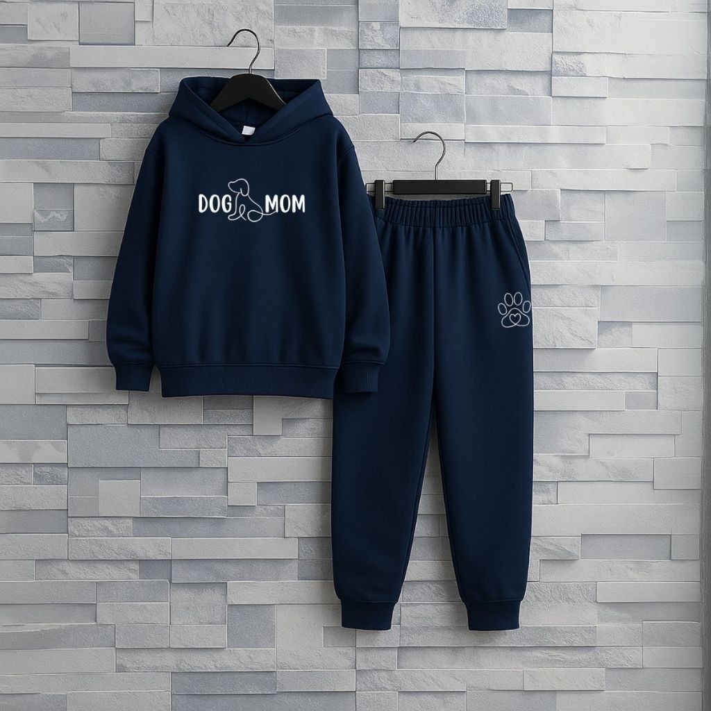 Conjunto Moletom Algodão Confortavel Tendencia Mãe de Cachorro Quentinho Flanelado