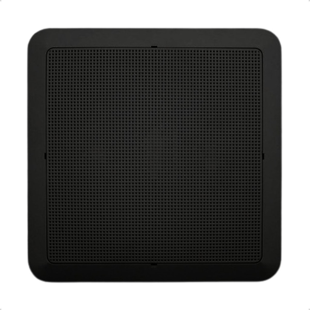 Arandela Preta 6" Quadrada Com Tela Plástica Grade de som teto