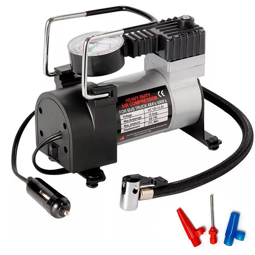 Mini Compressor de ar Automotivo 100psi 20L/min Portátil Calibrador de Pneu Bomba de Encher Multiuso