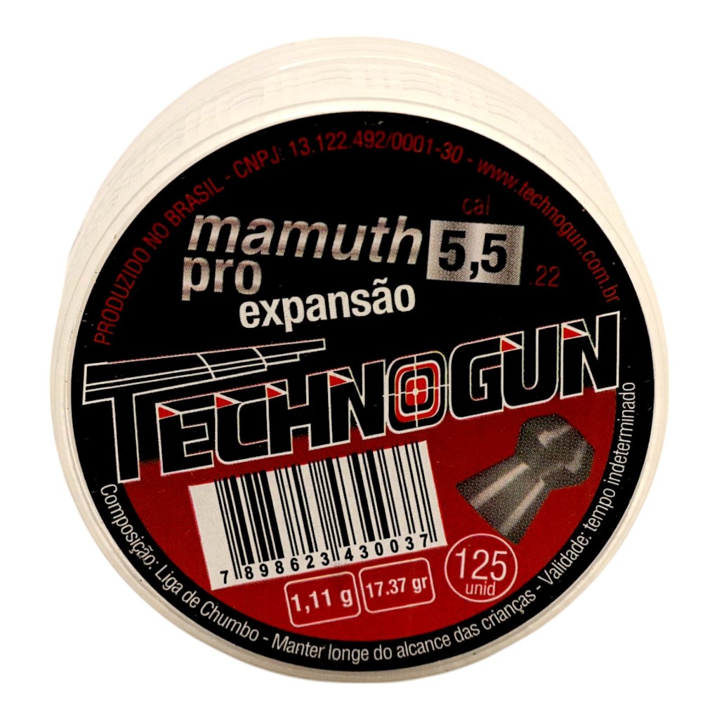 Chumbinho Technogun Mamuth Pro Expansão 5.5mm (.22) - 125un