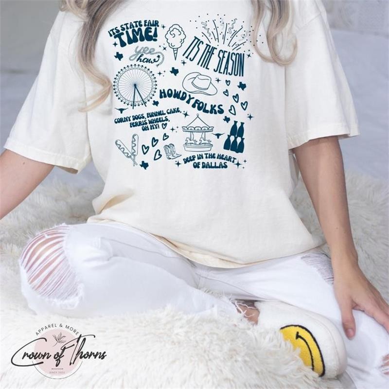 Camiseta feminina oversized feira carnaval algodão-doce texas diversão Streetwear novo