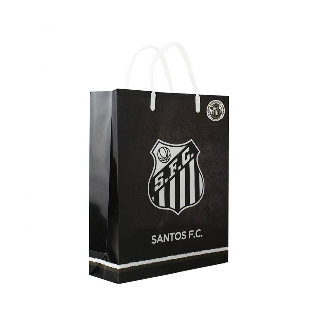 Sacola De Presentes Escudo Time 33x9x27cm - Santos em Oferta na Shopee