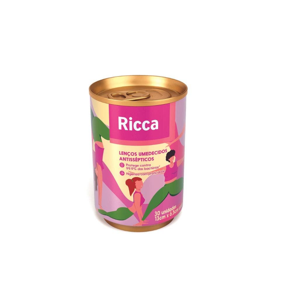 Lenço Antisséptico Ricca 30un em Oferta na Shopee