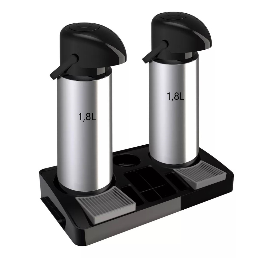 Kit Bandeja Cantinho Café Dupla C/ 2 Garrafas Térmicas 1.8lt