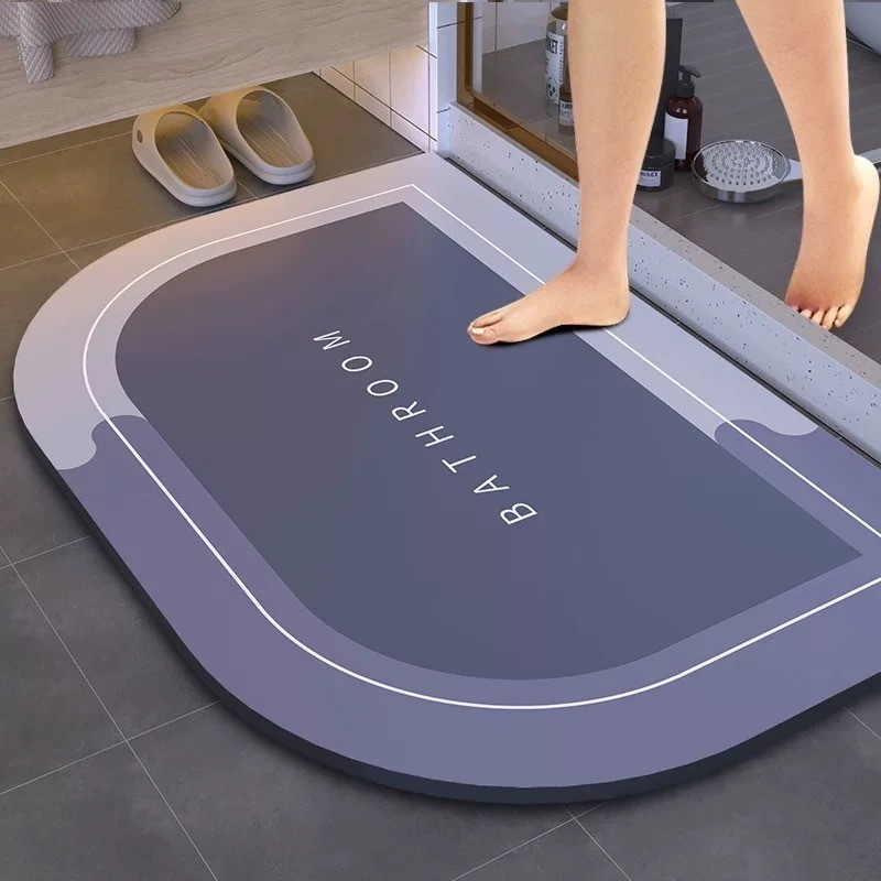 Tapete de Banheiro Super Absorvente Antiderrapante Secagem Rápida Chuveiro Cozinha Varanda 38*58*4 Marisa