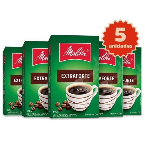 Kit 5 Cafés Melitta® Extra Forte Vácuo 500g em Oferta na Shopee