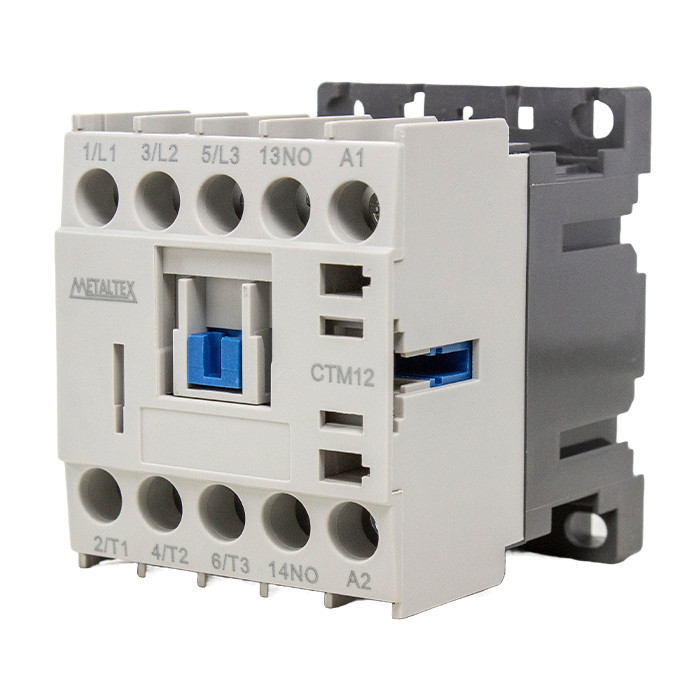 Mini Contator Tripolar 12A 24Vcc 1NF - CTM12-B0-301 - METALTEX