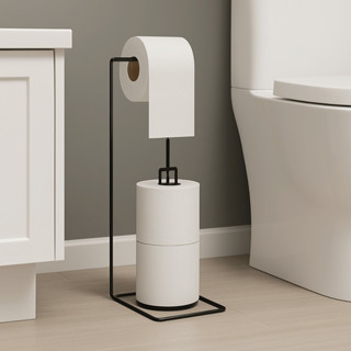 Porta Papel Higiênico Suporte Para Papel Higiênico Chão Banheiro Aramado Preto Epóxi Organização em Oferta na Shopee