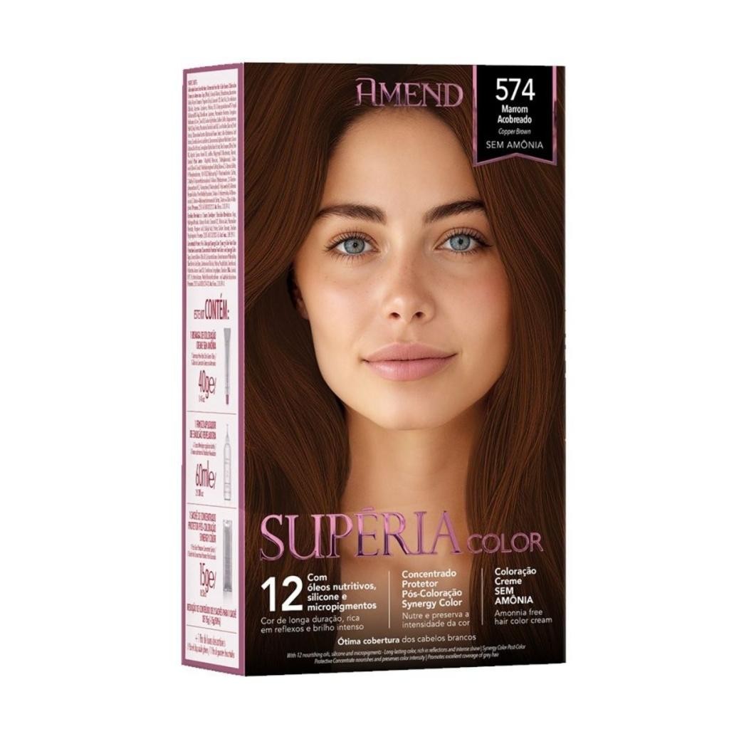 Tonalizante Supéria Color 574 Marrom Acobreado Amend em Oferta na Shopee