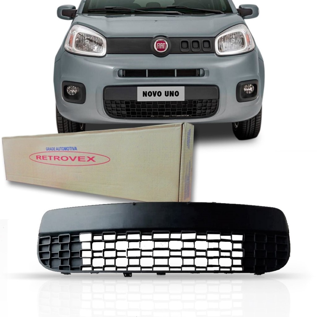 Grade Parachoque Inferior Uno Actrative 2015 2016 Preta em Oferta na Shopee