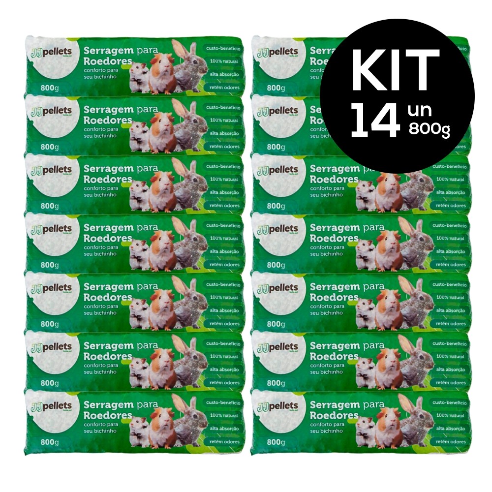 Serragem Prensada para Roedores 800g JJ Pellets Natural para Hamster Coelhos C/ 14 Unidades em Oferta na Shopee