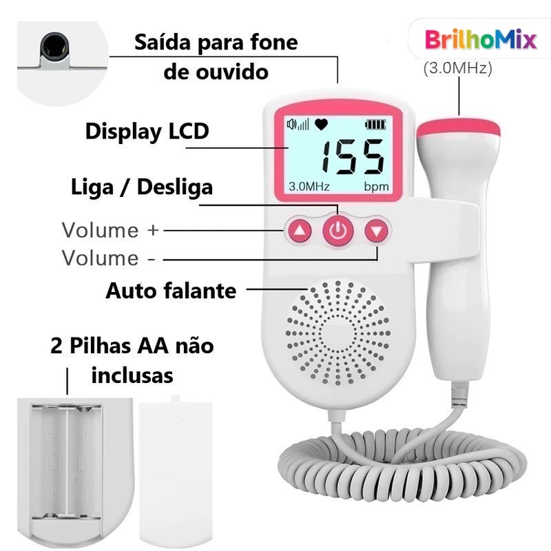 Monitor ultrassônico de suporte Fetal Ouça batida do bebê