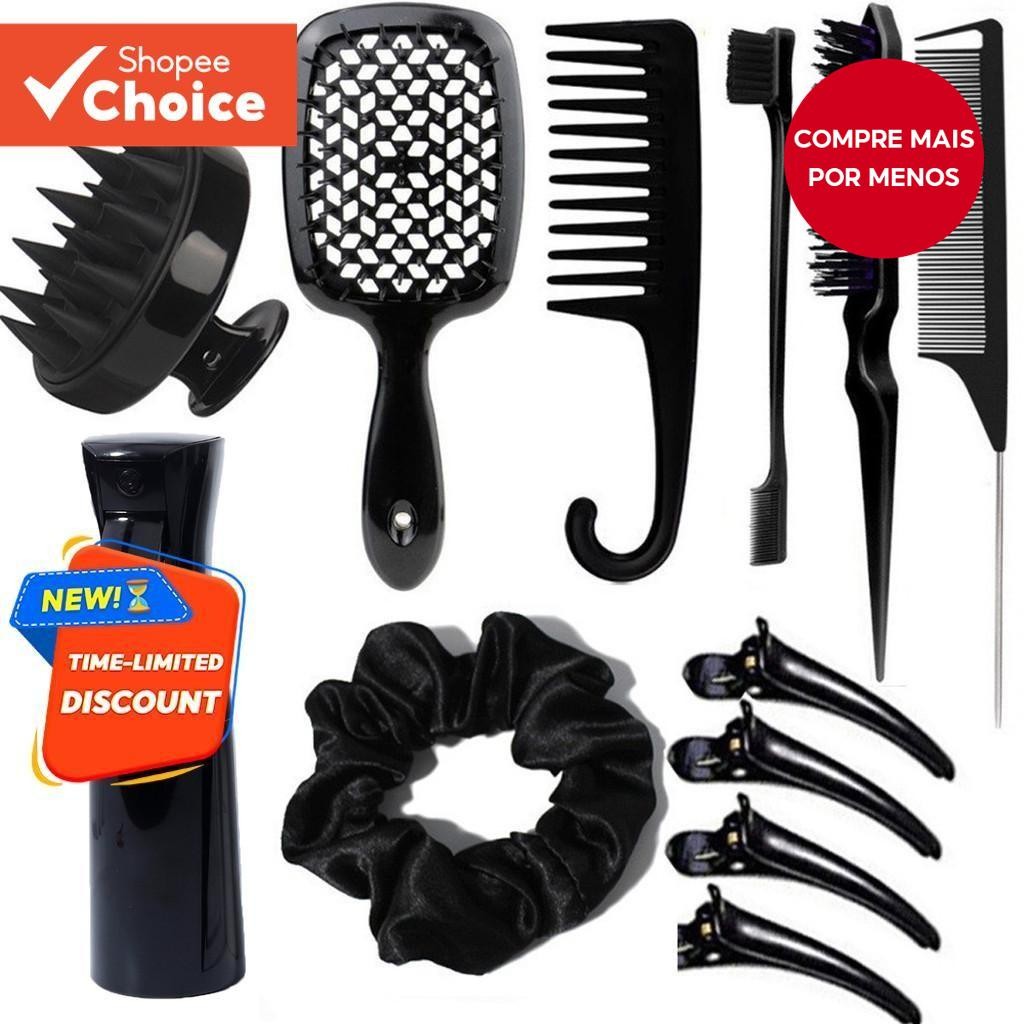 Conjunto De Escova De Cabelo De 12 Peças , Pente De Estilo , Shampoo , Frasco De Spray , L...