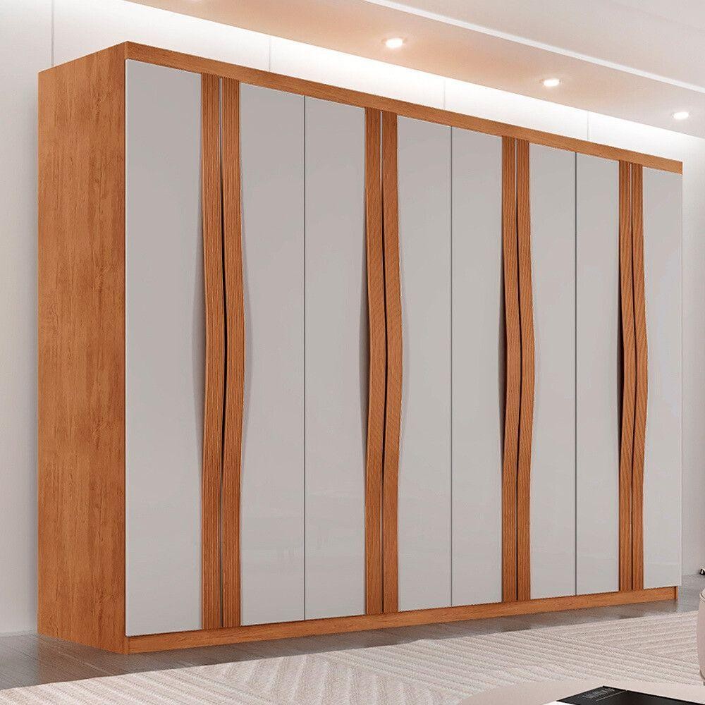Guarda Roupa Casal Dunas Com 8 Portas E 4 Gavetas Moderna Naturalle/off White em Oferta na Shopee