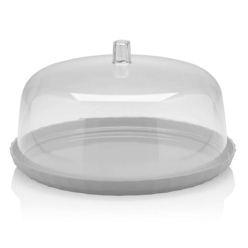 Boleira  Redonda com Tampa 25cm Festa Branco Martiplast em Oferta na Shopee