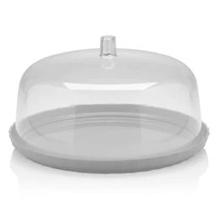 Boleira Redonda com Tampa 25cm Festa Branco Martiplast