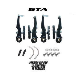 Freio GTA v-brake alumínio Dianteiro e Traseiro preto orbital sapata 60mm