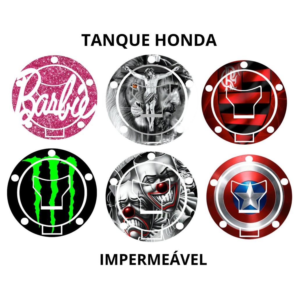 Kit 2 Adesivos Protetor Tampa Tanque Moto Universal Impermeável Acessório Personalizado Titan Fan