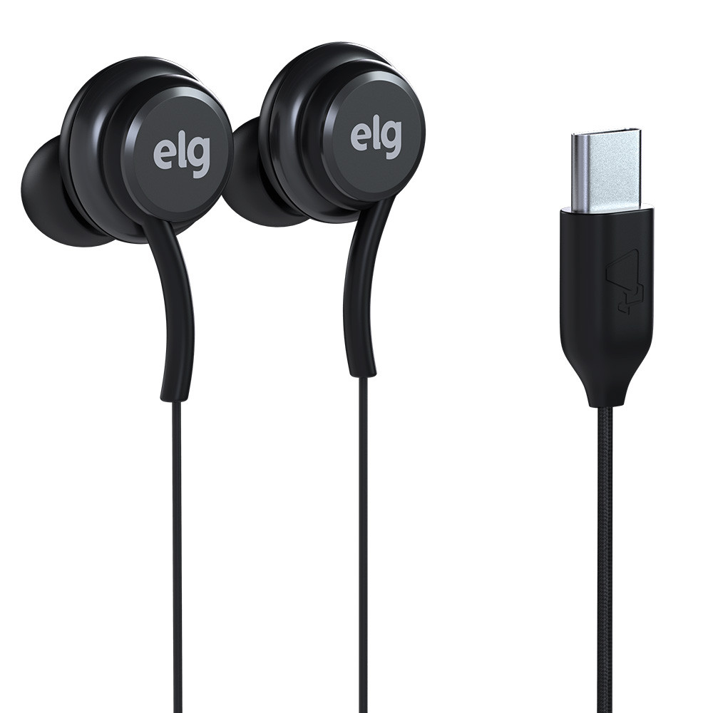 Fone de Ouvido Intra-Auricular, Entrada Tipo-C, Microfone, Cabo Trançado 1,2m, Preto, EPTCBK, ELG em Oferta na Shopee