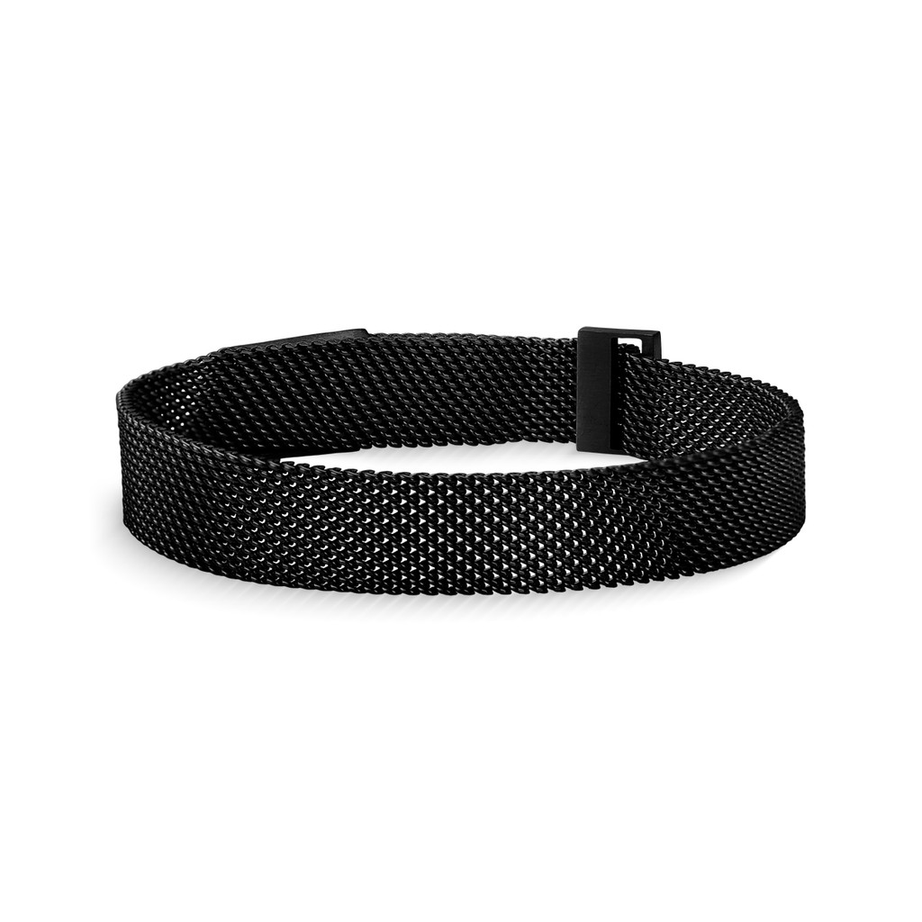 Pulseira Magnética de Malha de Aço Inoxidável Preta