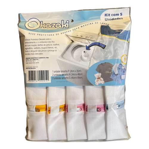 Kit 5 Saco Lava Roupa P M G Protetor Delicado Okazaki Compre