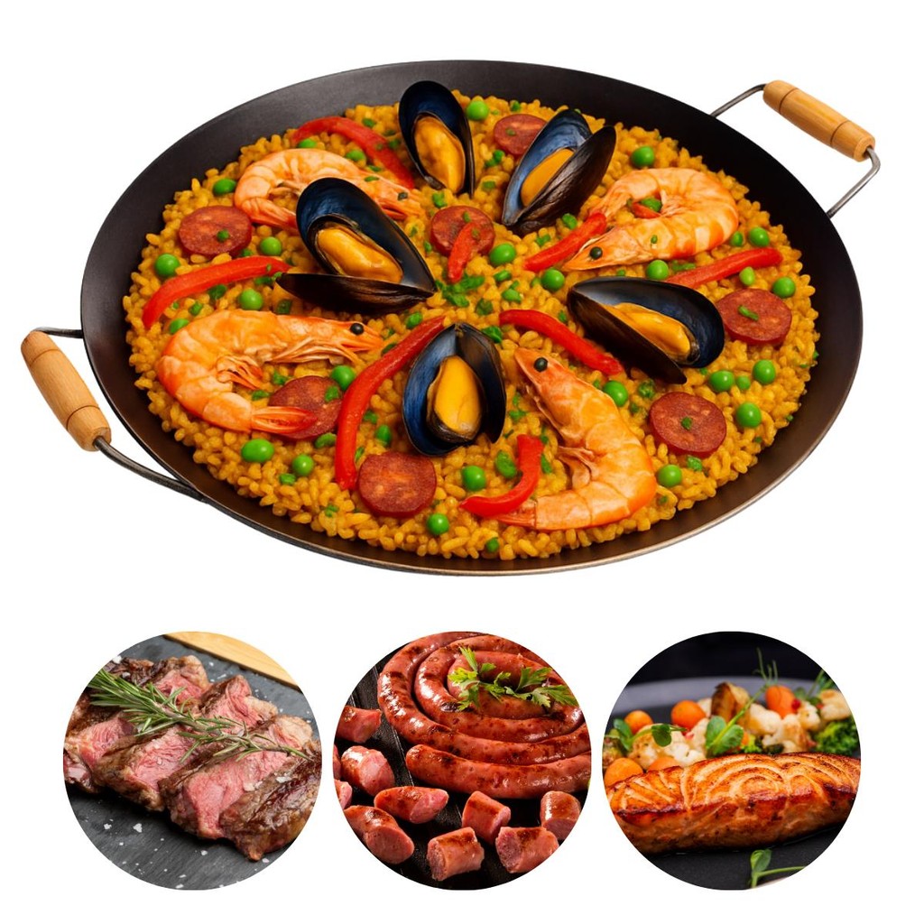 Chapa Disco Bifeteira 50 cm Tacho Em aço Cabo De Madeira Metalmig