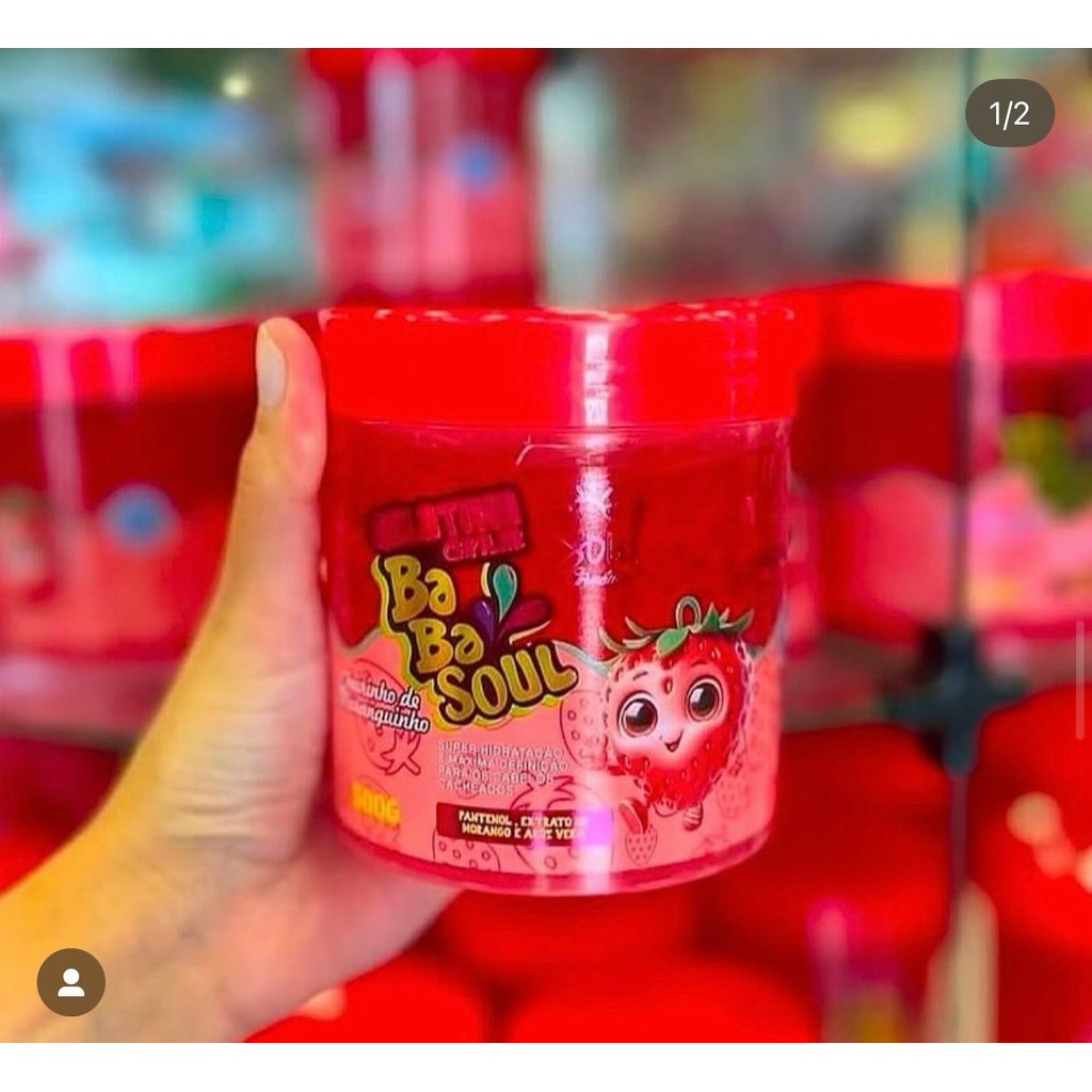 Kit c/2 Gelatina Capilar BabaSOUL Morango 500g