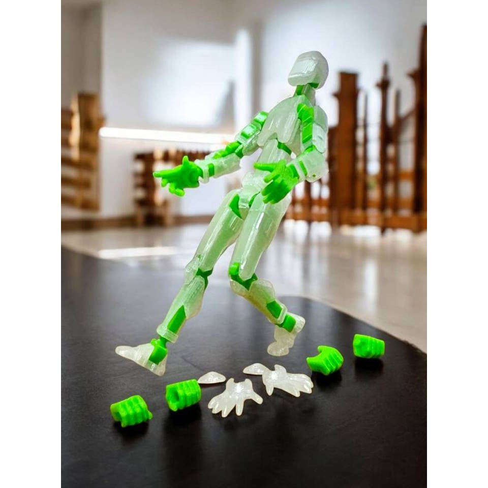 Detalhes do Boneco 100% Articulado Dummy 13 Figura de Ação Brinquedo Manequim Presente Infantil 14cm Transparente..  DESMONTADO