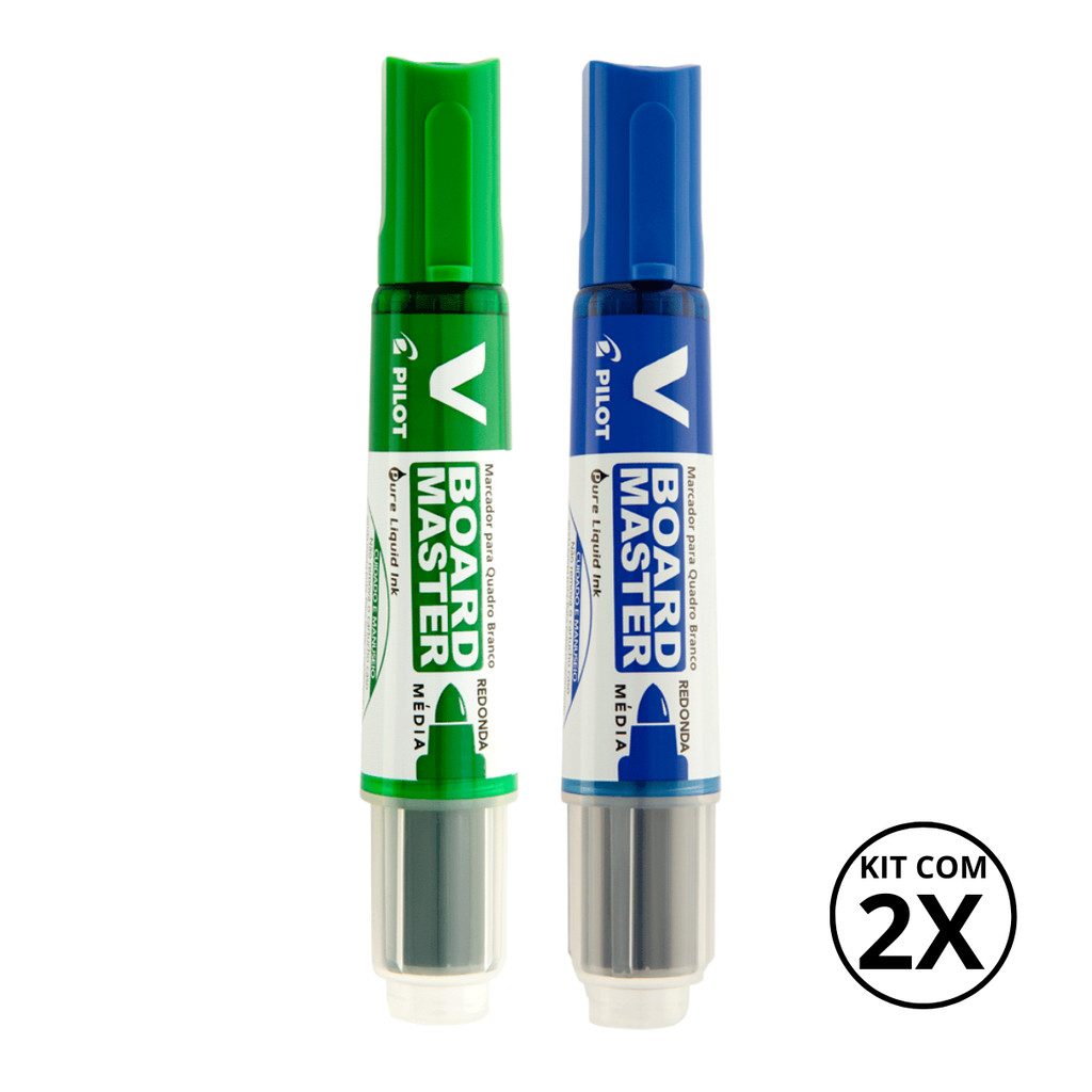 Kit com 2 Marcadores Para Quadro Branco V Board Master - PILOT KITS:VERDE+AZUL em Oferta na Shopee
