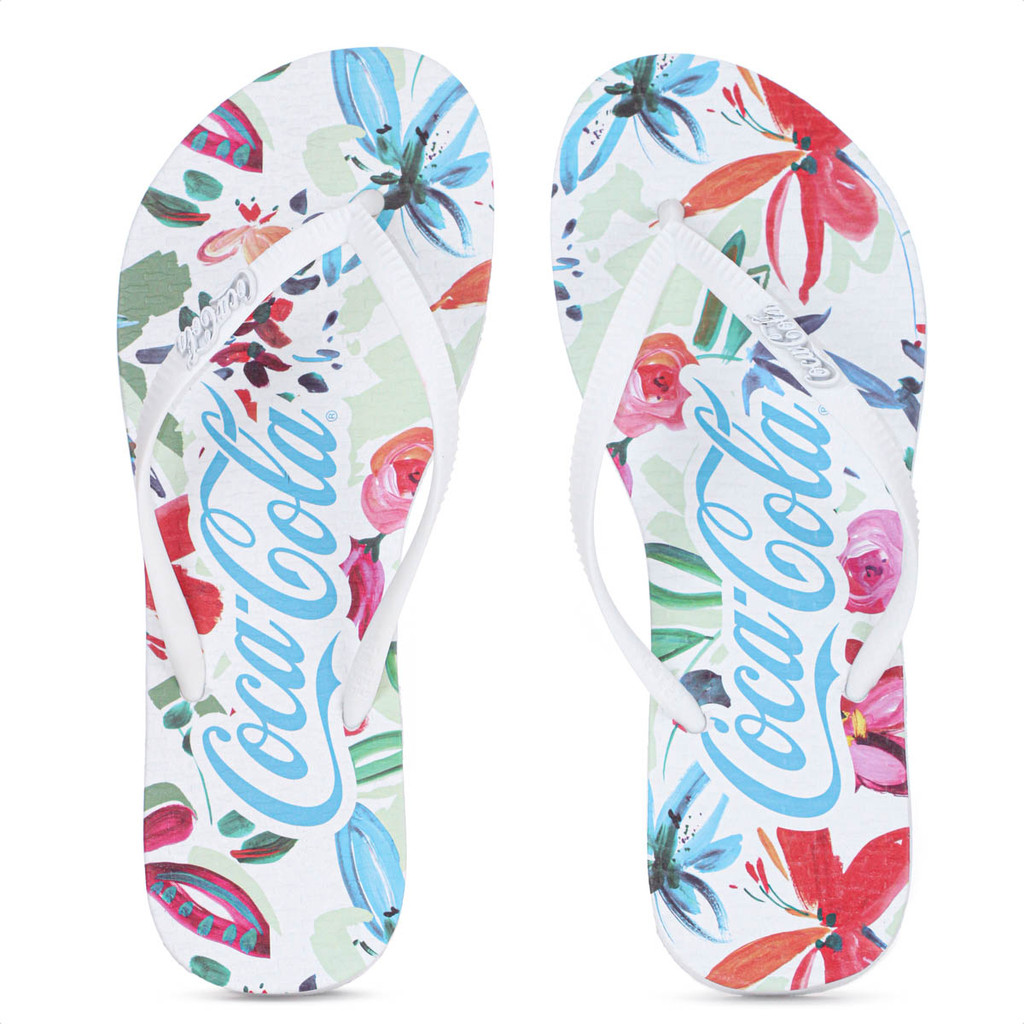 Chinelo Coca Cola Bahai Branco - Feminino em Oferta na Shopee