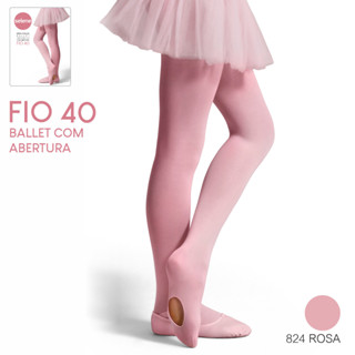Meia Calça de Ballet Jazz Infantil Fio 40 Selene Com Abertura em Oferta na Shopee