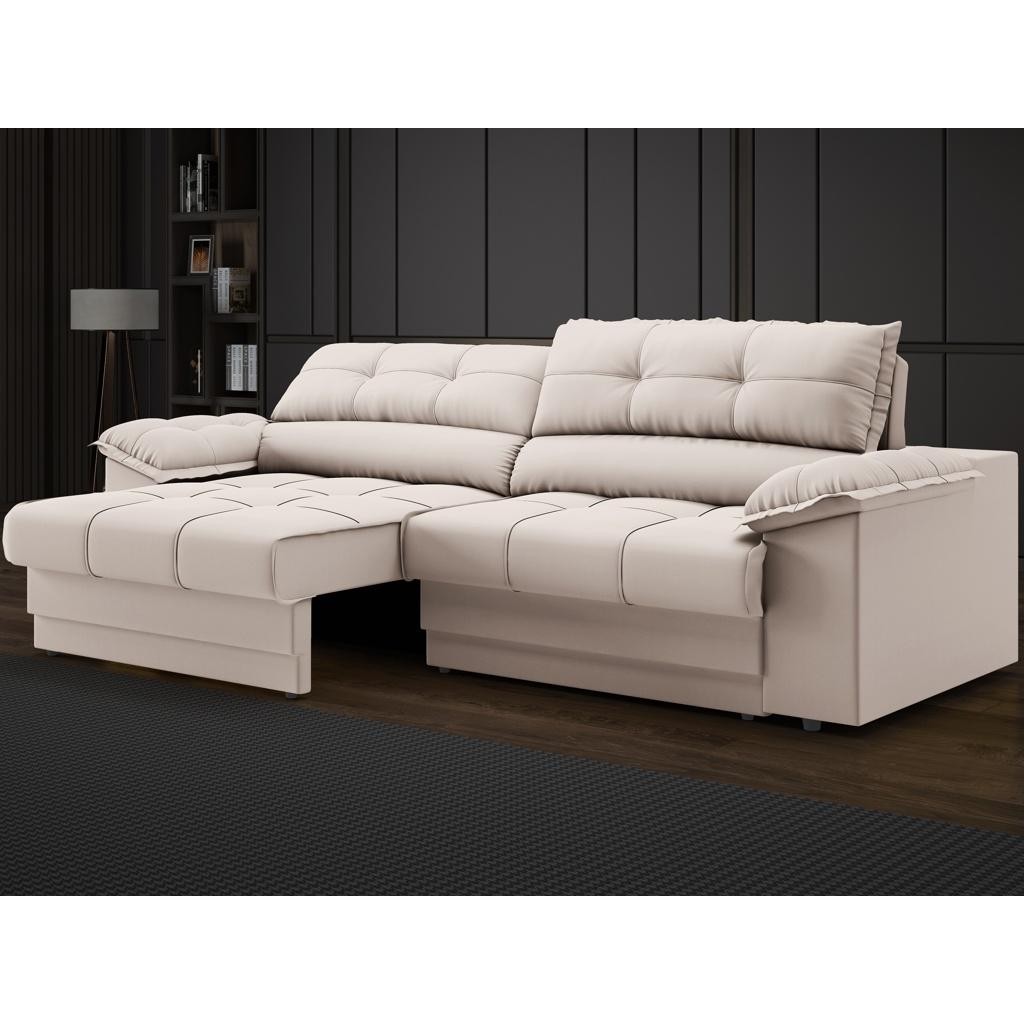 Sofá com Carregador USB e Molas no Assento Retrátil Reclinável Mimo 2,00m Velosuede - NETSOFAS