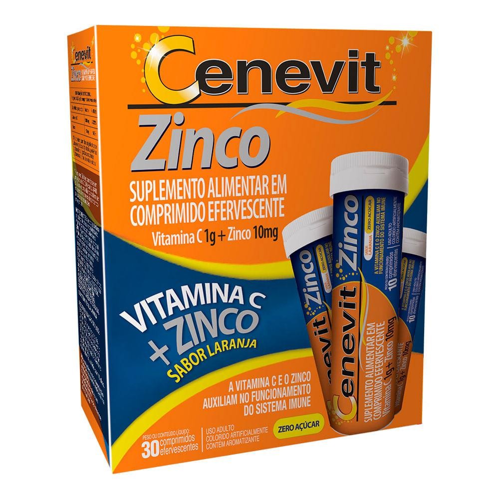 Cenevit Zinco Com 30 Comprimidos Efervescentes 1000mg+10mg Sem Acucar em Oferta na Shopee