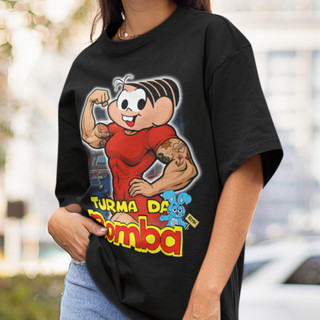 Camiseta Feminina Mônica Maromba Camisa de Treino Roupa Academia Turma da Bomba Meme Blusão
