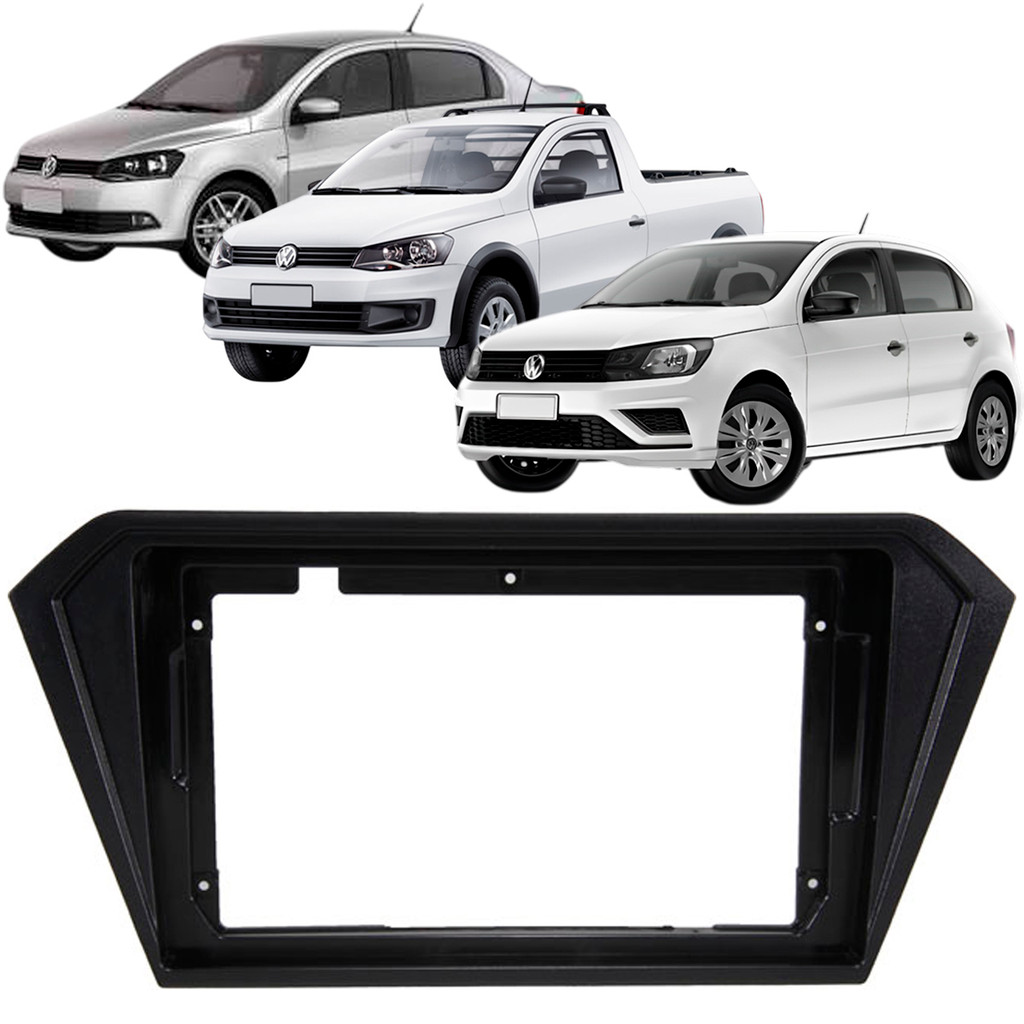 Moldura 9 Polegadas Gol Voyage Saveiro G7 G8 2016 à 2024 Preta Painel Central Multimidia Epx9vw010