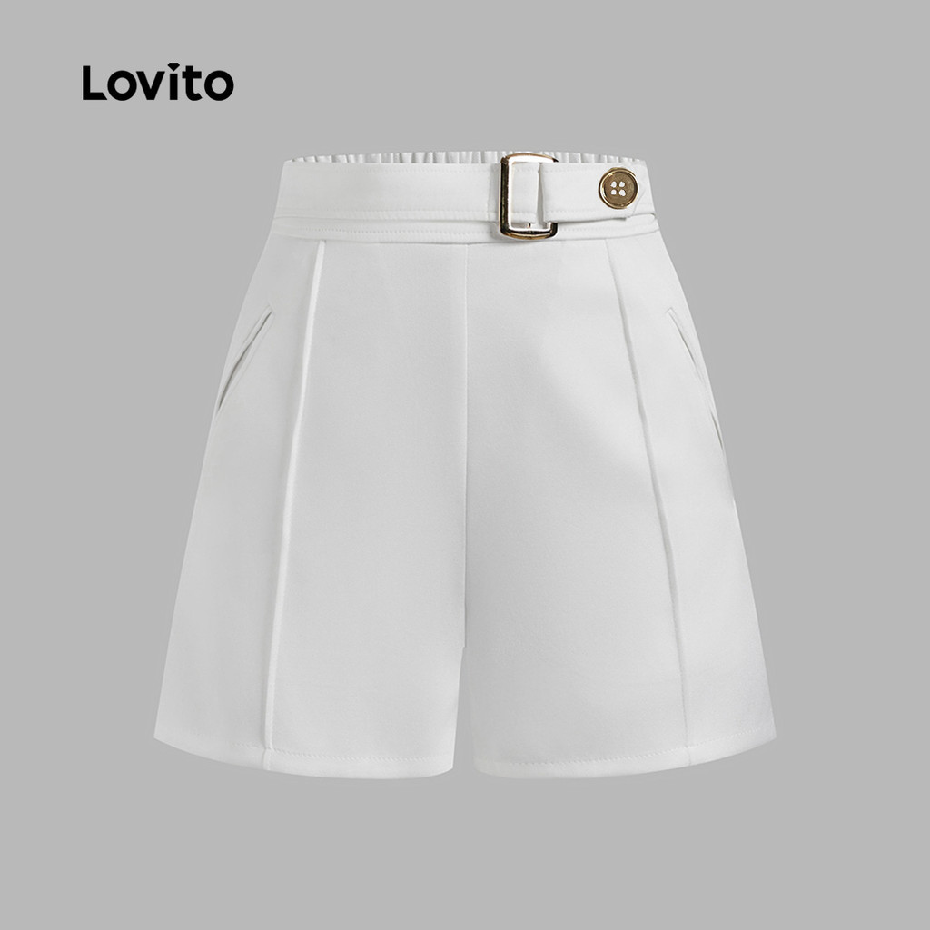 (Trendy) Lovito Curto elegante de Metal liso para mulheres L120LD1140 - Women Clothes
