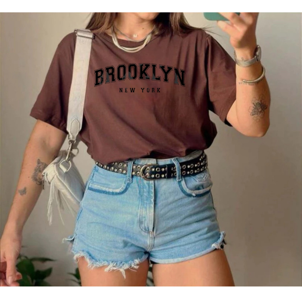 T-Shirt Feminina Básica Estilosa | Camiseta Bege Blusinha Leve Moda Verão Tendência 2025