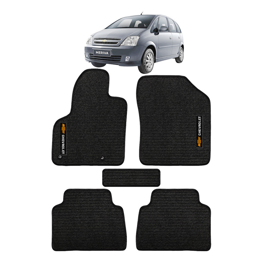 Kit de tapetes 5 peças específico Meriva 2002 03 04 ... 10 11 2012 Carpete Preto