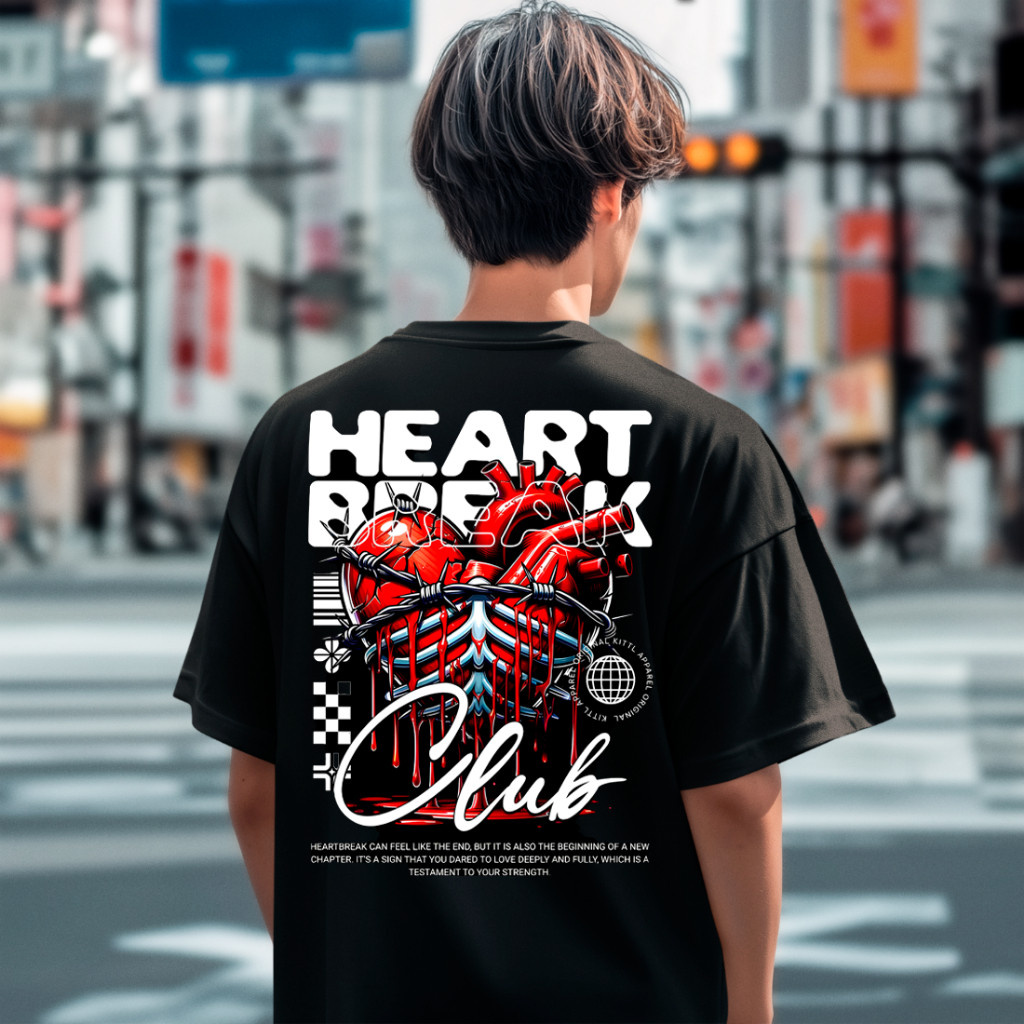 Camiseta Casual Personalizada Heart Coração Style Club Cores Vivas Algodão Premium CMFC015