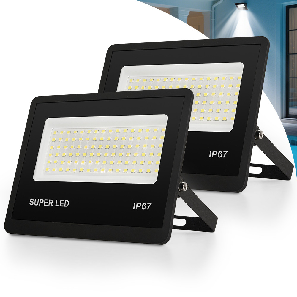 Kit 2 a 8 Refletor LED 300W Holofote Bivolt Super Brilhante e Econômico IP67 à Prova d'Água Externas
