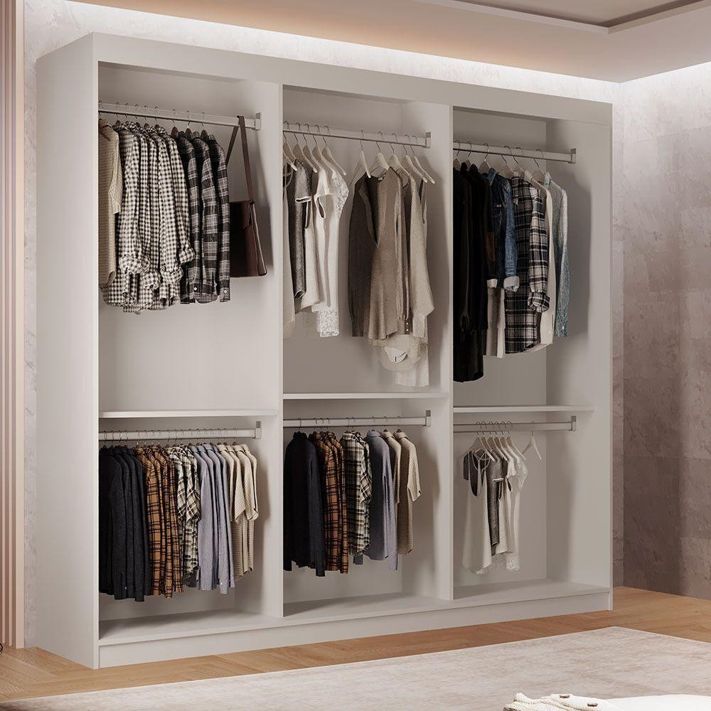 Guarda Roupa Closet Light Com 3 Prateleiras Moderna Branco em Oferta na Shopee