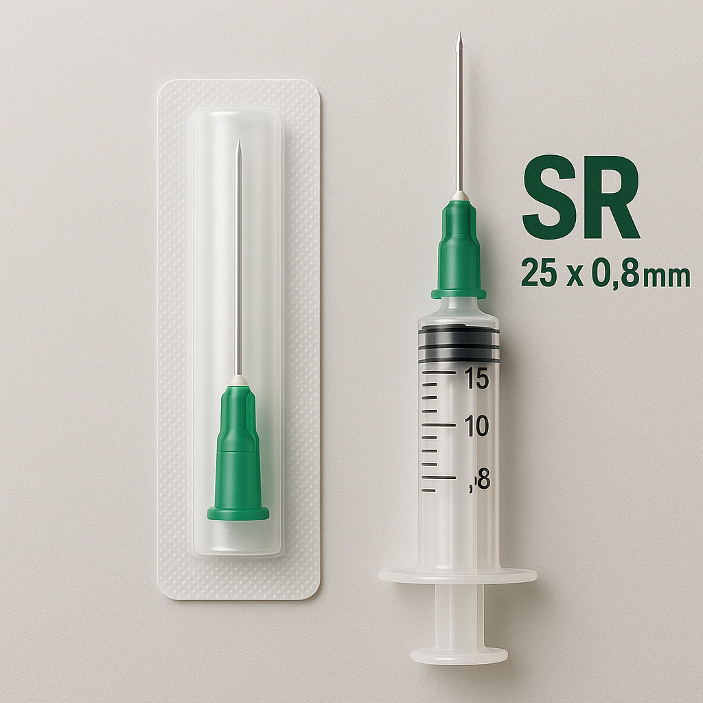Agulha 25x0,8mm Hipodérmica afiada (21g) Descartável Estéril