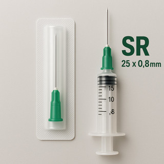 Agulha 25x0,8mm Hipodérmica afiada (21g) Descartável Estéril