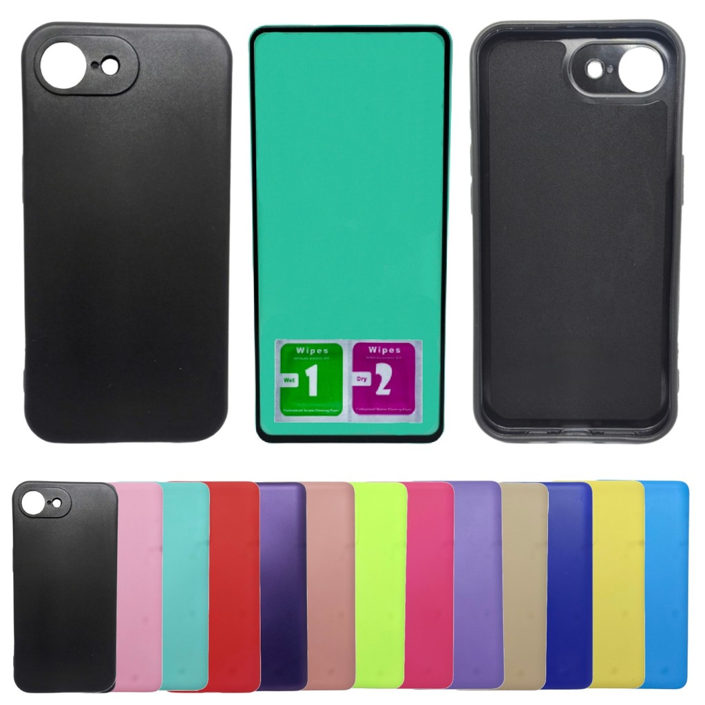 Kit Capa Aveludada Para Iphone 16e + Pelicula Ceramica Compativel Apple Protetor De Tela Flexivel Capinha Case