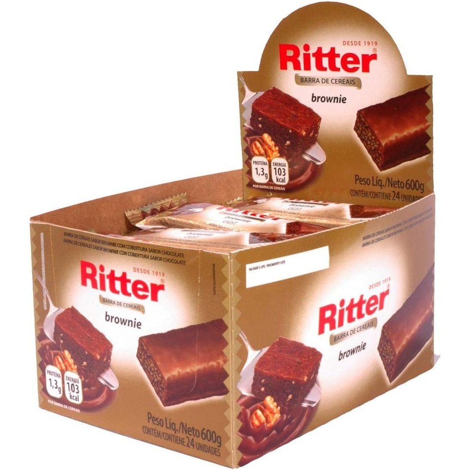 Barra De Cereal Brownie Ritter Com 24 Unidades De 25g - Food & Beverages
