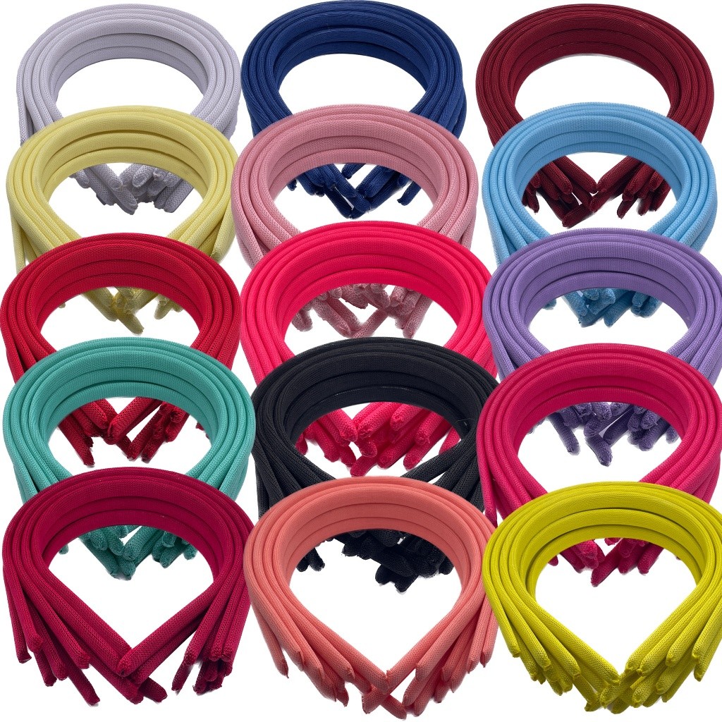 Kit 12 ou 24 Tiaras Encapadas 10mm Coloridas | Atacado Artesanato