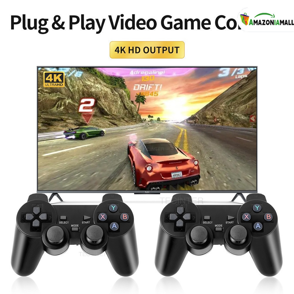Bastão de videogame 2 suportes 4KGD10 capacidade 64GB 37000 jogos e dois controles PSP PS1 e GBA Retro Games