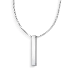 Colar Masculino Prata com Pingente Barra