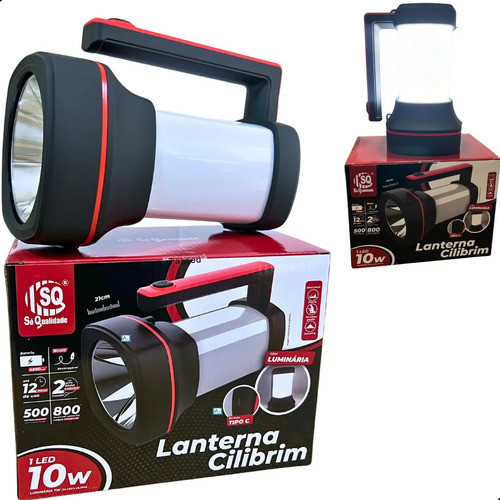 Lanterna Luminária Recarregável Cilibrim Super Led 10w Super Potente